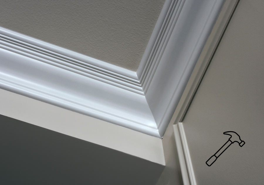 Moulding in the corner of the ceiling